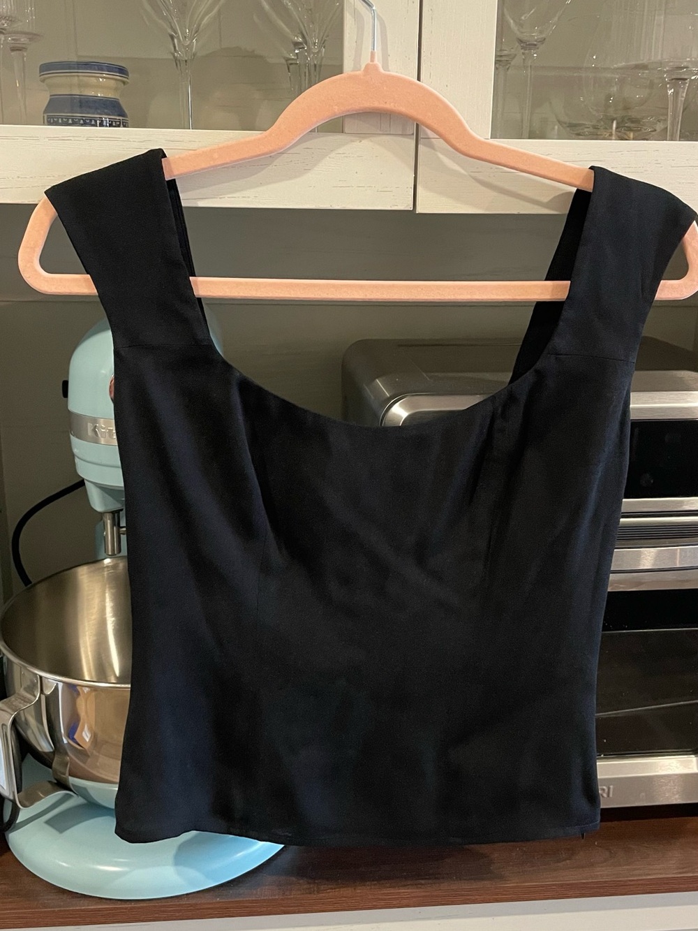 Reformation Black Square-Neck Ribbed Tank - Picture 2 of 8